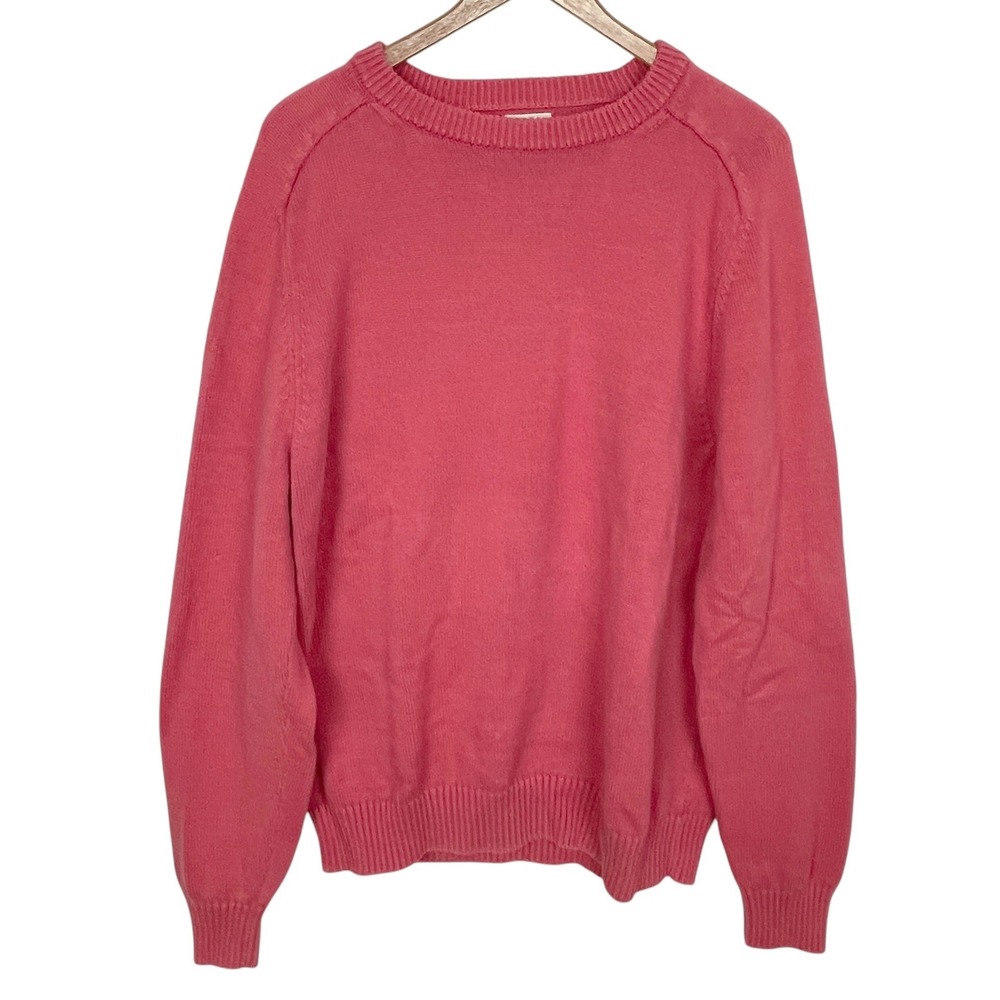 J.Crew Heather Geranium Heritage Cotton Crewneck Sweater Mens XL Preppy Academia